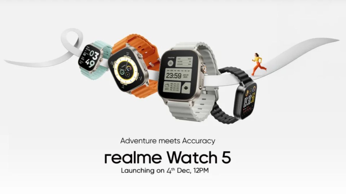 Realme Watch 5 चे डिझाइन, फीचर्स आणि कलर ऑप्शन्स इंडिया लॉन्चपूर्वी जाहीर