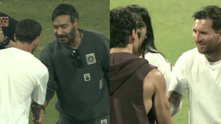 Ajay Devgn And Tiger Shroff Share A Special Moment With Lionel Messi At Wankhede Stadium In Mumbai. See Pics