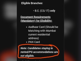 Mumbai Company's Job Ad Bars Candidates Living In PGs Or Rented Flats, Triggers Backlash