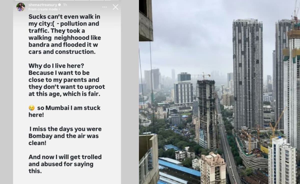 "Sucks! (I) cant even walk in my city - pollution and traffic," Shenaz Treasury wrote. Photo: Shenaz Treasury/ Instagram, Unsplash "Sucks! (I) cant even walk in my city - pollution and traffic," Shenaz Treasury wrote. Photo: Shenaz Treasury/ Instagram, Unsplash