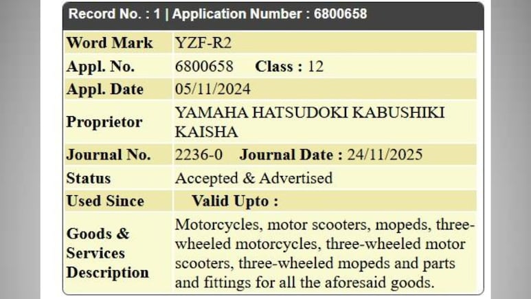 Yamaha Trademarks YZF R2 Name In India: New KTM RC200 Rival In The Works?