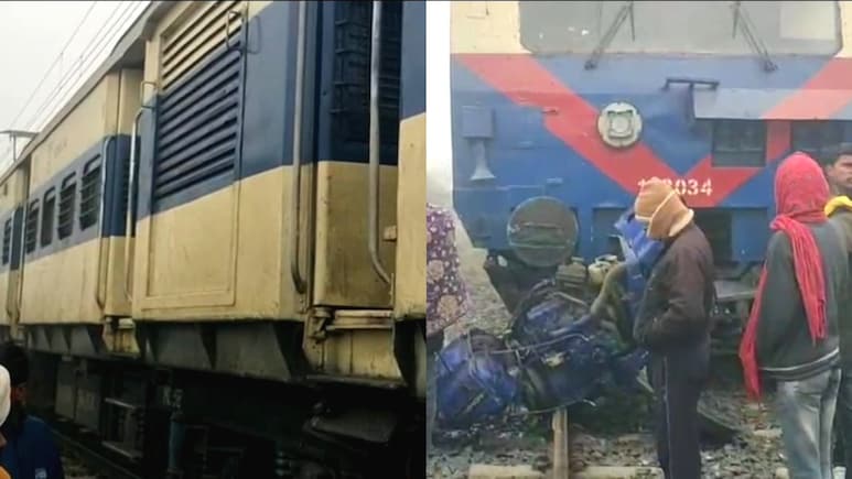 बिहार में टला बड़ा रेल हादसा, ट्रेन इंजन में टकराया ट्रैक्टर, 500 मीटर तक घसीटा