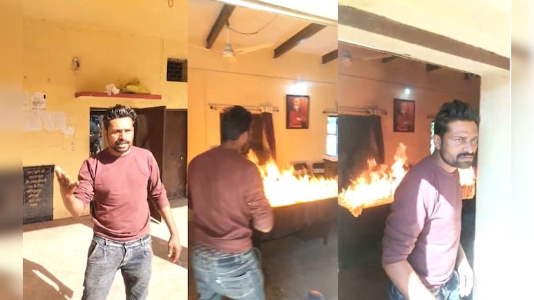 जब फाइलें आगे नहीं बढ़ीं तो पंचायत ही फूंक दी ! रतलाम में गुस्साए ग्रामीण की करतूत का वीडियो वायरल
