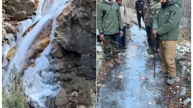 उत्तराखंड में कड़ाके की ठंड, गंगोत्री धाम में जम गए नदी- झरने, घरों में पीने का पानी तक नहीं आ रहा