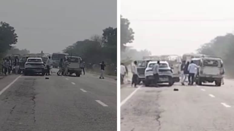 सांचौर में NH-68 पर बवाल, 2 गुटों में खूनी संघर्ष; हाईवे पर जा रही कई गाड़ियों में तोड़फोड़