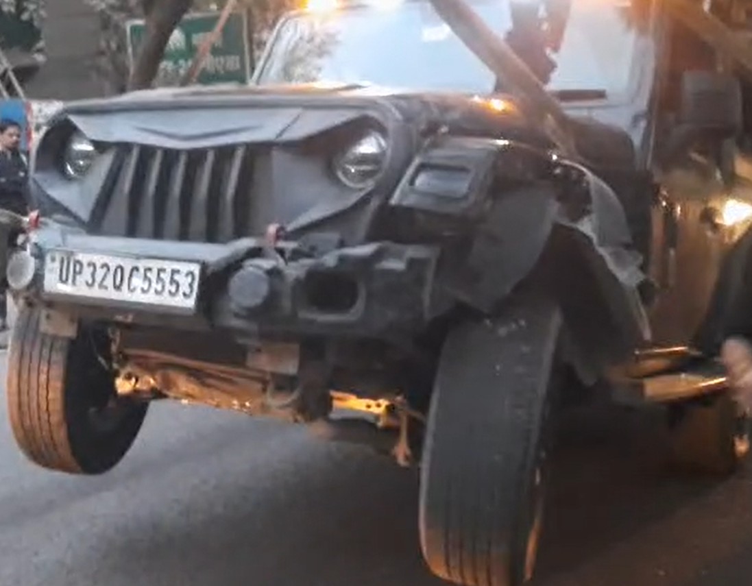 Delhi Teen Rents Thar, Crashes Into Vehicles As He Panics Seeing Family