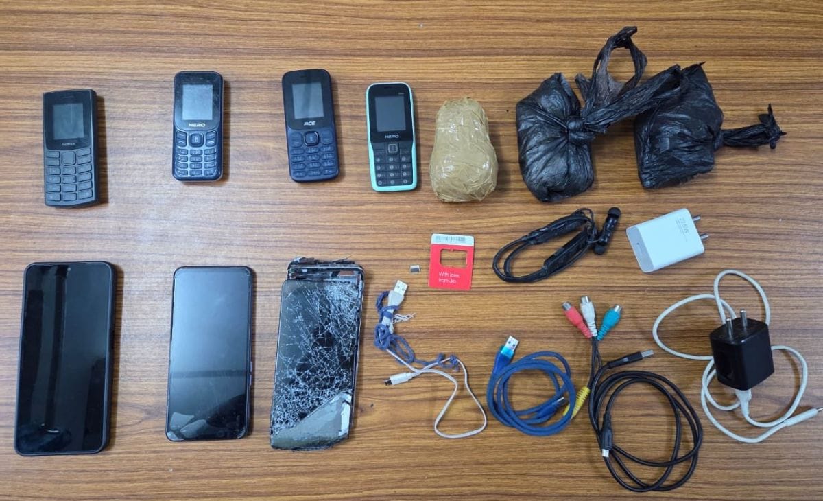 Major Prison Contraband Bust: 13 Phones and Ganja Seized in Karnataka