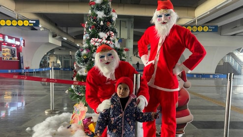 As AQI Turns 'Very Poor', Santa Rides Namo Bharat To Pitch Public Transport