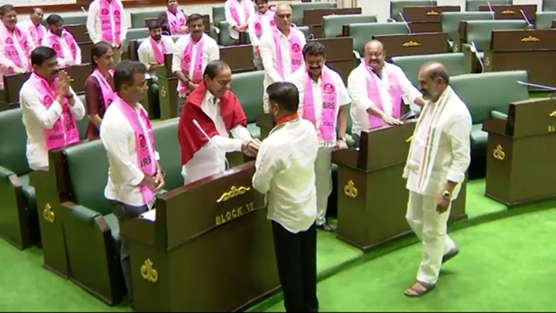 Amid War Of Words, A Handshake Between Revanth Reddy And KCR