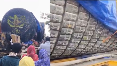 world's largest Shivalinga: सिवनी पहुंचा दुनिया का सबसे बड़ा शिवलिंग, तीन मंजिल जितना लंबा और 2 लाख 10 हजार किलो है वजनी