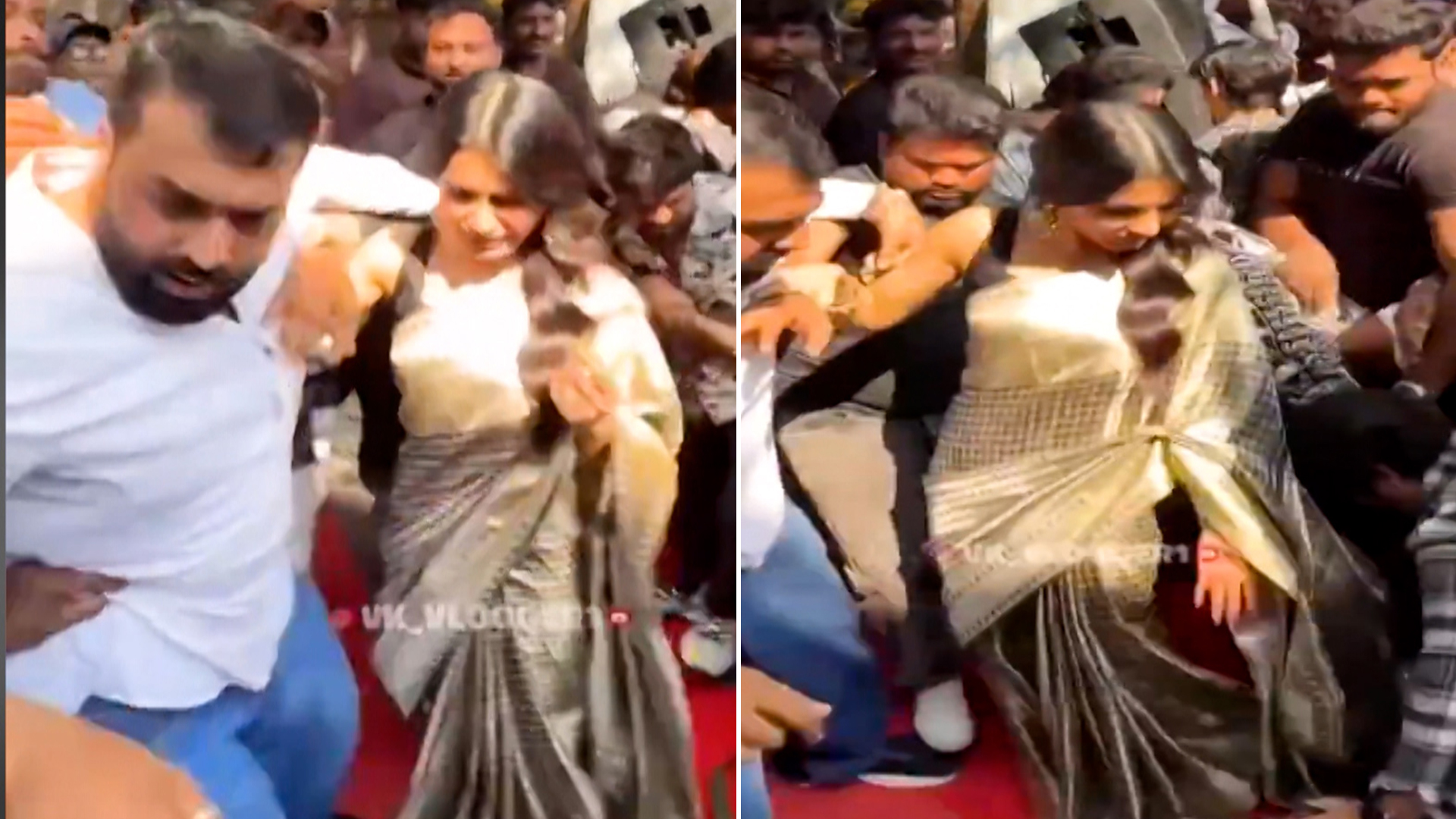 Actor Samantha Ruth Prabhu Mobbed During Store Launch in Hyderabad