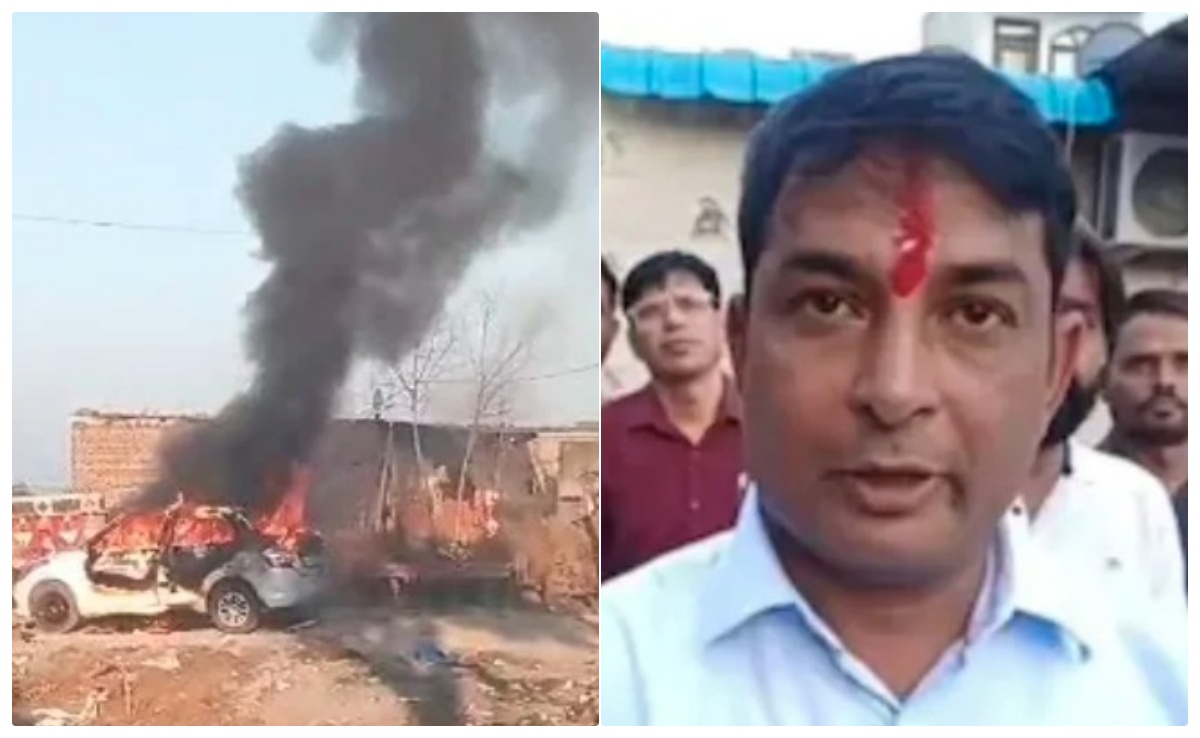 नरेश मीणा पर बारां में हमला, गुस्साए समर्थकों ने लगाई सरपंच की कार में आग; फिर SP ऑफिस पहुंचे