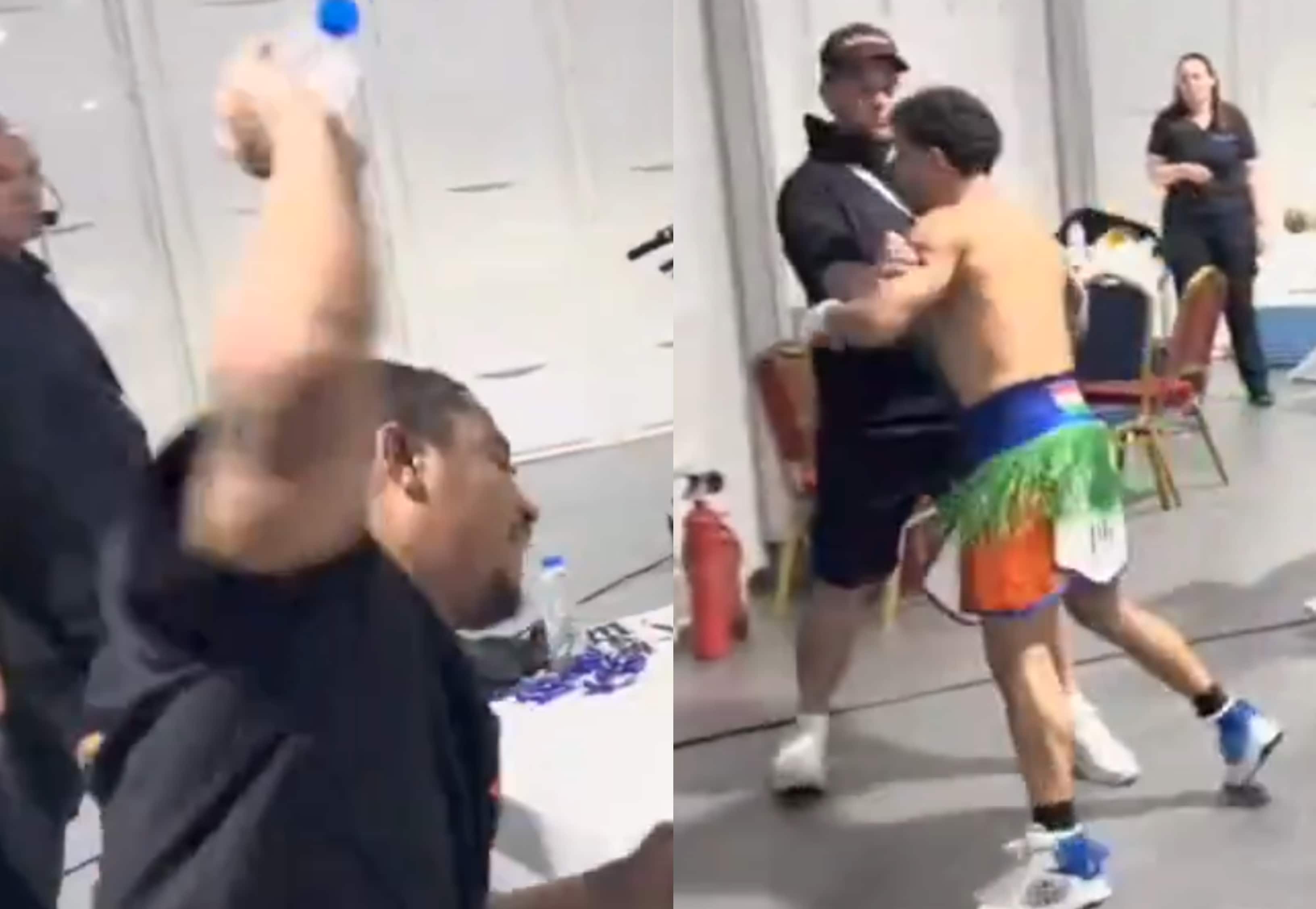 Video: USA Boxer Throws Bottle At India's Neeraj Goyat, Heated Confrontation