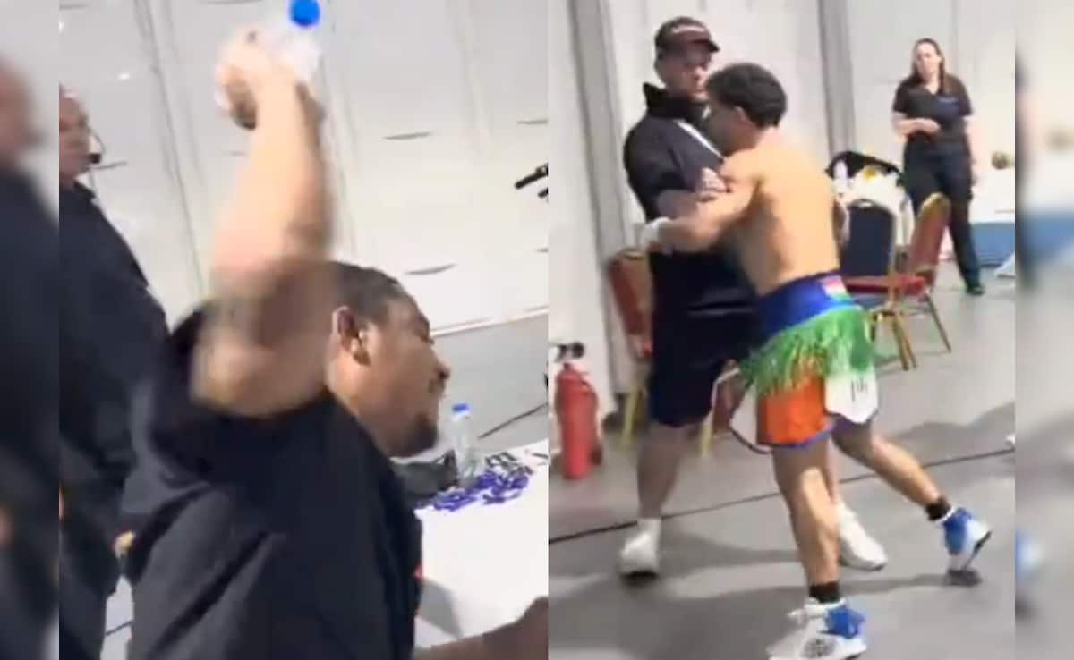 Video: USAs Anthony Taylor Throws Bottle At Indian Boxer Neeraj Goyat, Heated Confrontation Occurs Backstage