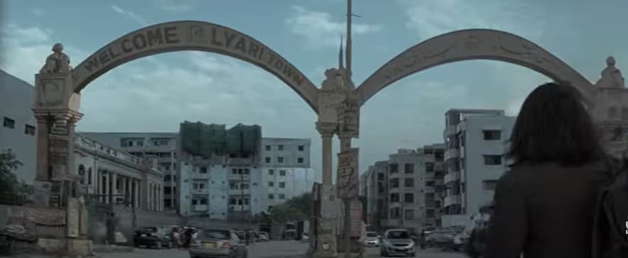The entrance of the Lyari town, as shown in Dhurandhar trailer.