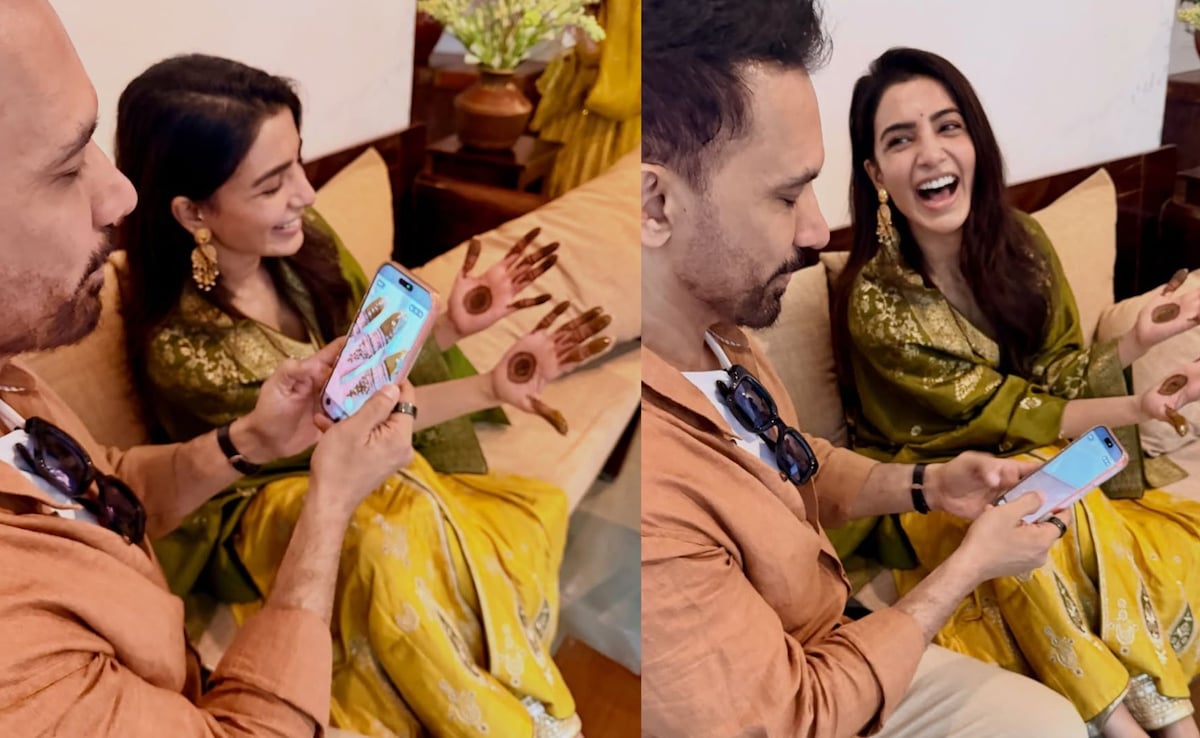 Samantha Ruth Prabhu Shows Off Her Mehendi To Raj Nidimoru As He Turns Photographer During Pre-Wedding Festivities. See Pics