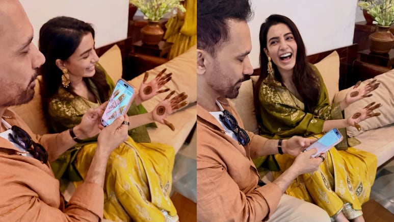 Samantha Ruth Prabhu Shows Off Her Mehendi To Raj Nidimoru As He Turns Photographer During Pre-Wedding Festivities. See Pics