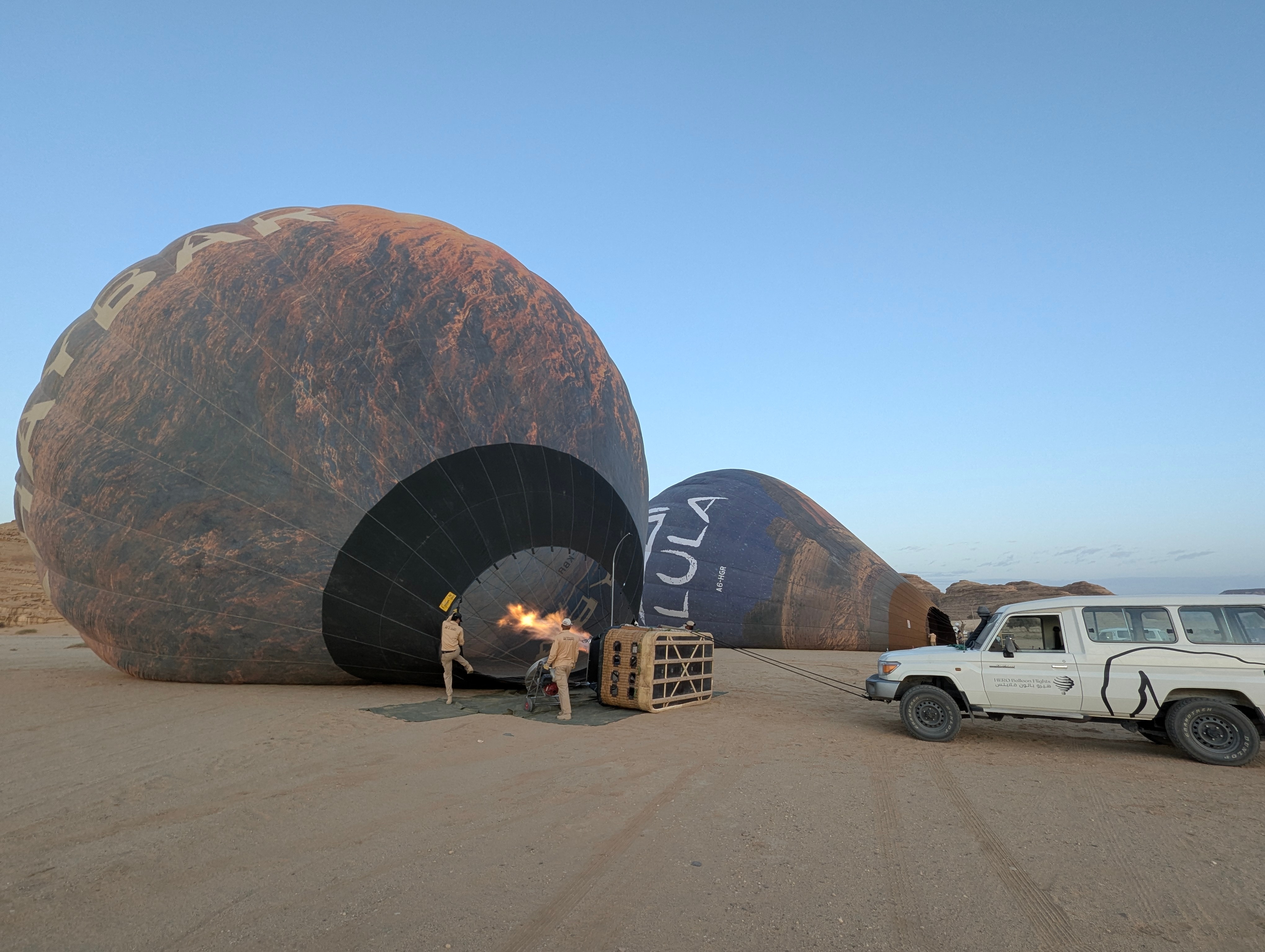 Hot-air balloons in AlUla. Photo: Author