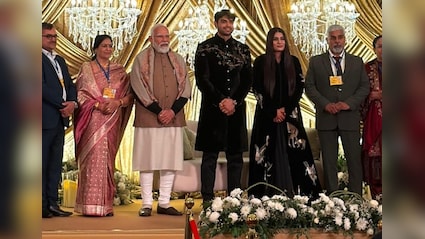 Neeraj And Wife Himani Host Marriage Reception, PM Modi Attends Event