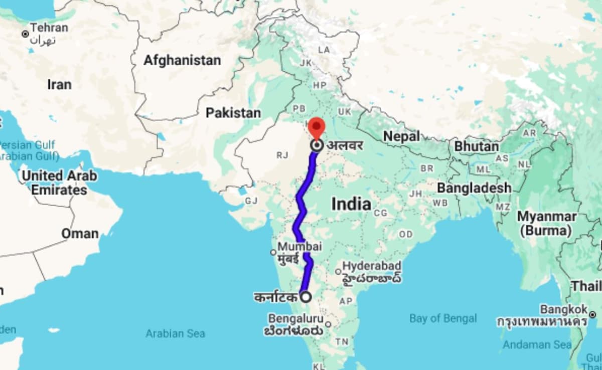 कर्नाटक से अलवर पहुंचा