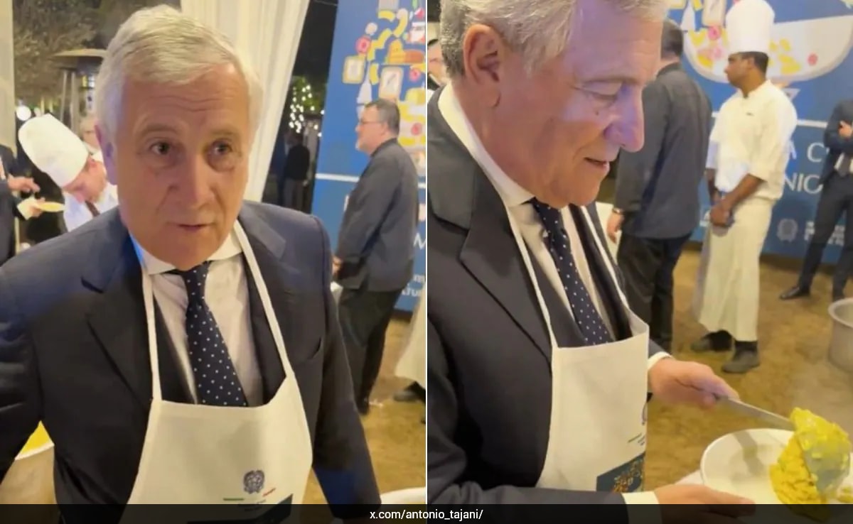 Italian Foreign Minister Serves Risotto In Delhi, Adds Personal Touch To Diplomacy | Video
