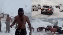'Snowfall Arrives, Circus Begins': Video Of Shirtless Men In Himachal Reignites Civic Sense Debate