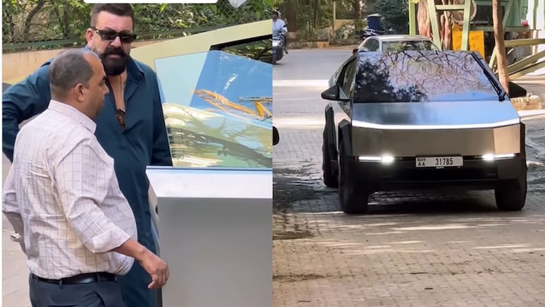 Sanjay Dutt Spotted In An Imported Tesla Cybertruck In Mumbai: Watch Video