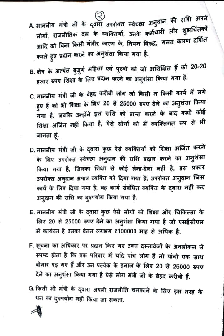 RTI: अनुदान पर लगी आरटीआई का जवाब