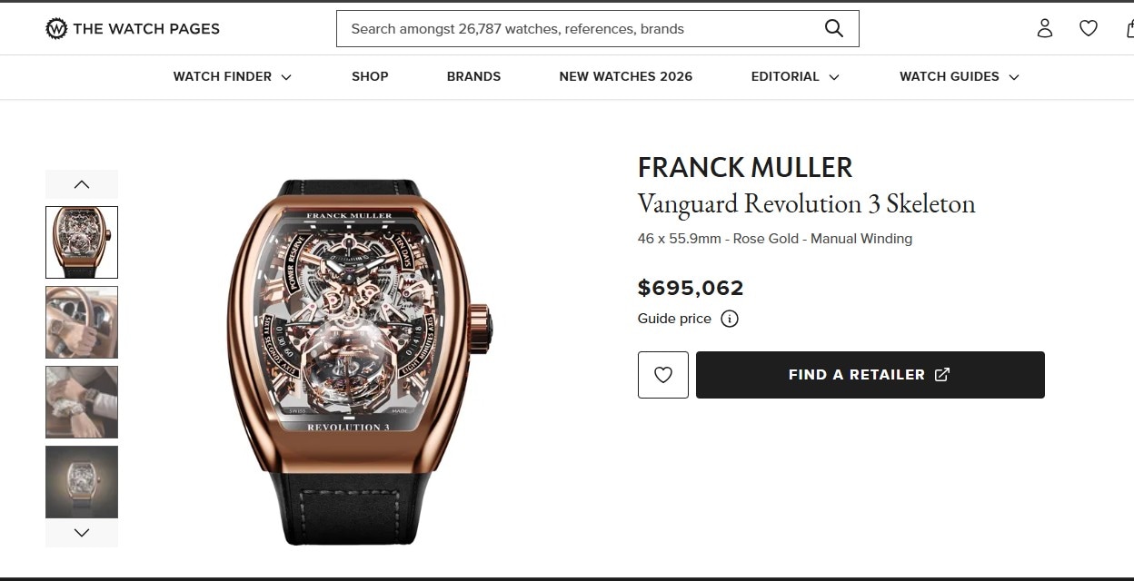 The Frank Muller Vangaurd 3. Photo: thewatchpages.com