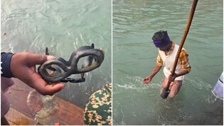 देसी उपकरण और ठंडे पानी में घंटों काम... गंगा में डुबकी लगाकर ऐसे करते हैं रोजी-रोटी का जुगाड़