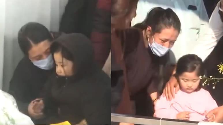 Prashant Tamang's Wife Martha Breaks Down Paying Last Respects To Her Husband With Their Daughter