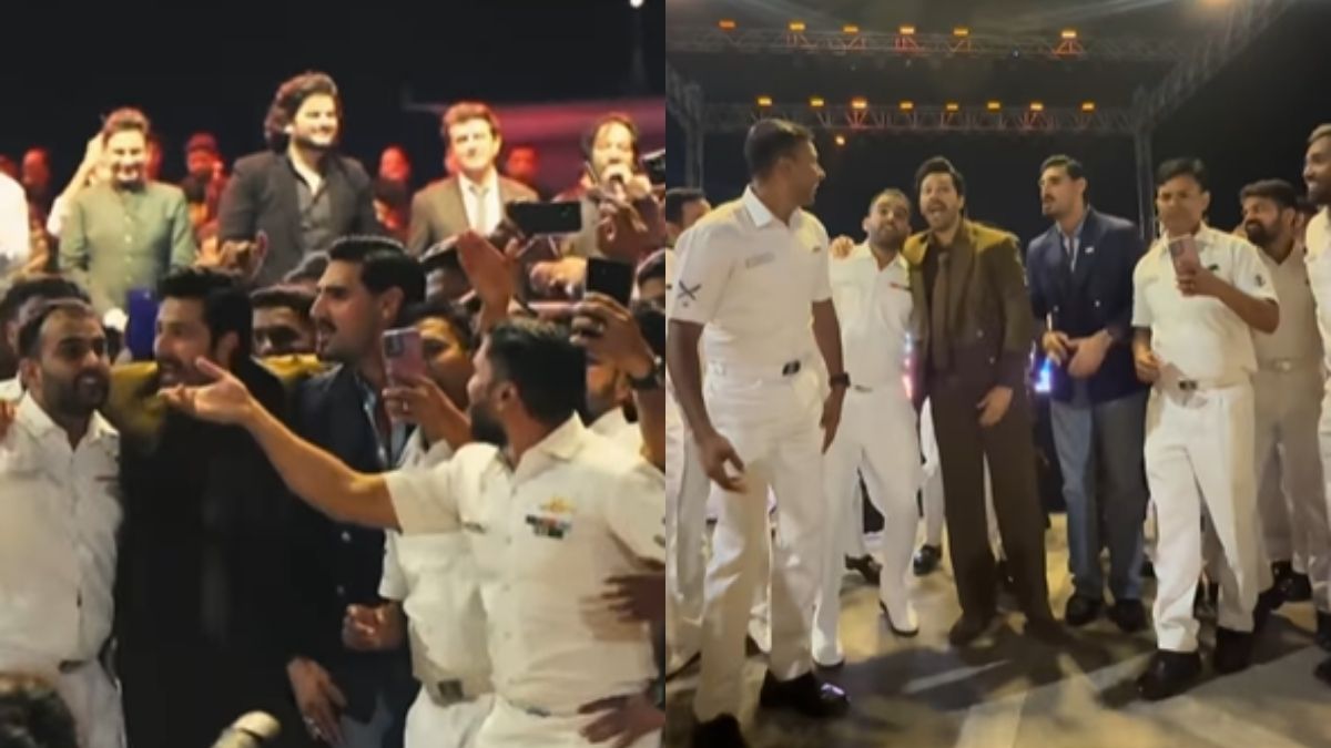 Watch: <i>Border 2</i> Stars Varun Dhawan And Ahan Shetty Dance To <i>Ghar Kab Aaoge</i> With Indian Navy Officers