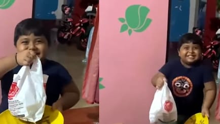 Young Kolkata Boy's Priceless Reaction To Receiving Biryani Goes Viral