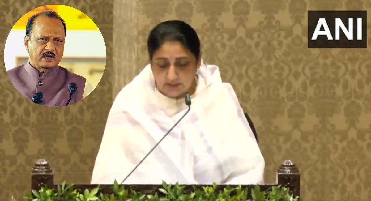 इधर शपथ ले रही थीं सुनेत्रा, उधर अजित दादा अमर रहे के लग रहे थे नारे