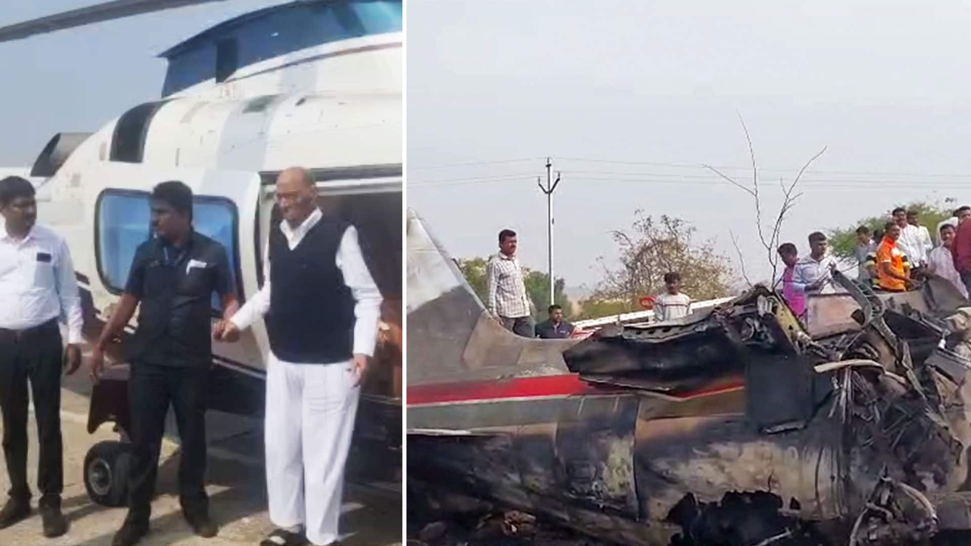 Sharad Pawar Reaches Baramati, En-Route The Plane crash Site