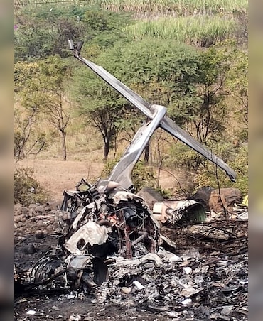 Pics Show Wreckage Of Ajit Pawar's Plane, People Mourning
