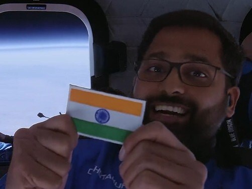 India's First Space Tourist Gopi Thotakura Proudly Displays Tricolour In Flight | WATCH
