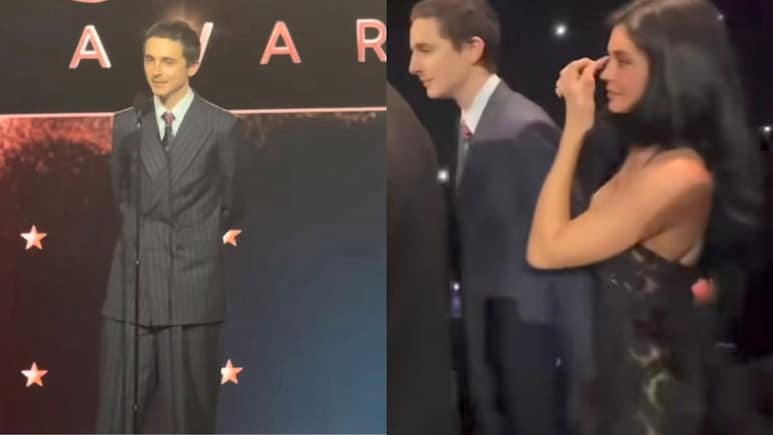Timothee Chalamet Says "I Love You" To Kylie Jenner After Best Actor Win At Critics Choice Awards. Her Reaction