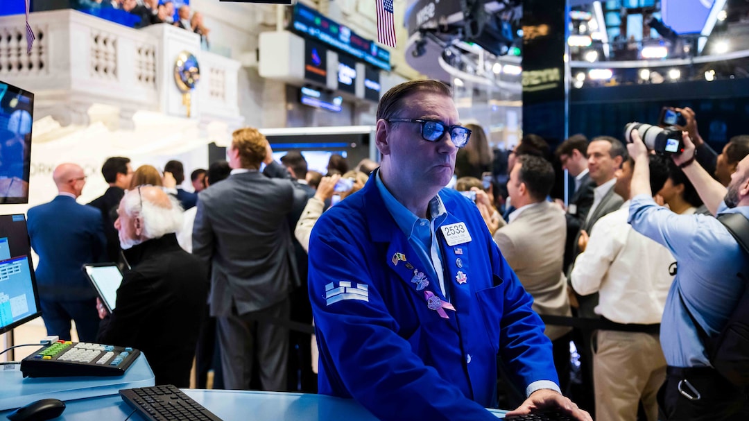 A trader during market hours at the New York Stock Exchange. 