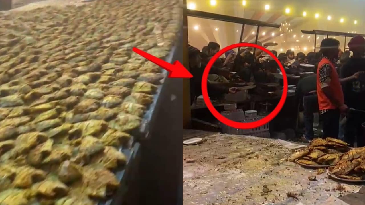 हापुड़: शादी समारोह में मछली फ्राई के स्टॉल पर मची भगदड़, वायरल हुआ VIDEO