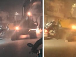 Drunk Excavator Operator Goes On Rampage In UP, Runs Over Parked Cars