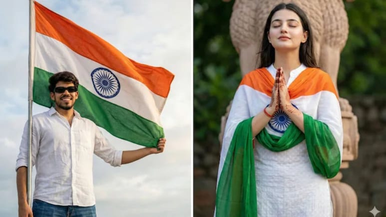 AI  PROMPTS: उत्सव देशभक्तीचा! AI च्या मदतीने तिरंगी झेंड्यासोबत बनवा खास फोटो; 'हे' घ्या 5 जबदरस्त प्रॉम्प्ट