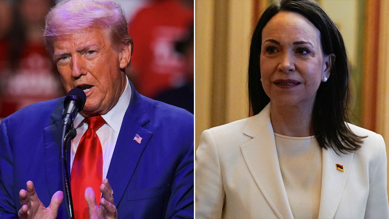 Venezuela's Machado Presents Nobel Peace Prize To Trump During Meeting