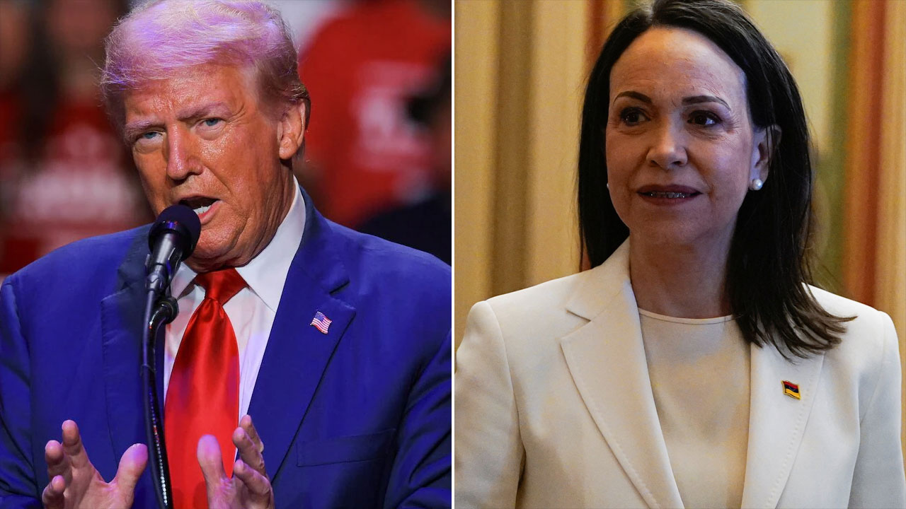 Venezuela's Machado Presents Nobel Peace Prize To Trump During Meeting