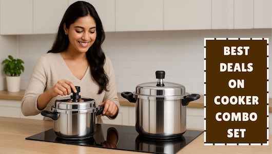 Cooker Combo Set: कम कीमत में प्रीमियम क्वालिटी प्रेशर कुकर कॉम्बो सेट पर बेहतरीन डील्स, देखें बेस्ट ऑफर्स