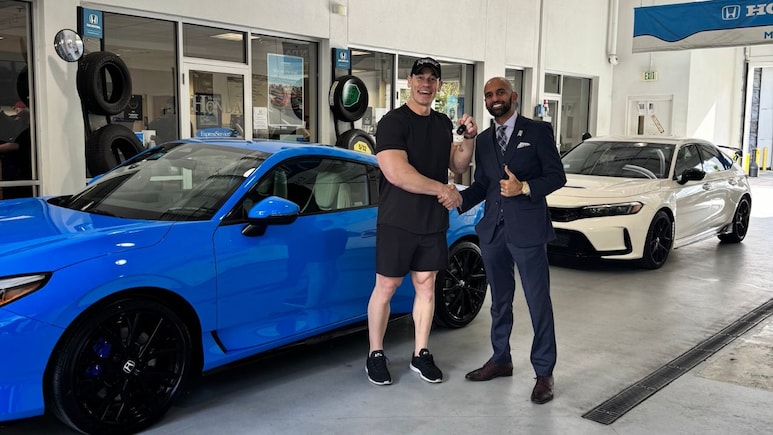 WWE Star John Cena Takes Honda Civic Type-R For Service, Drives Home In Prelude