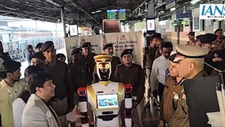 Humanoid Robot At Visakhapatnam Railway Station For Passenger Safety