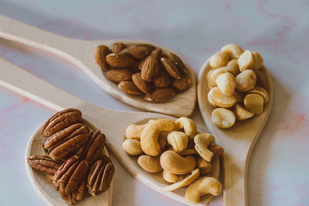 Almonds, pecan, hazelnuts, cashews are all varieties of tree nuts