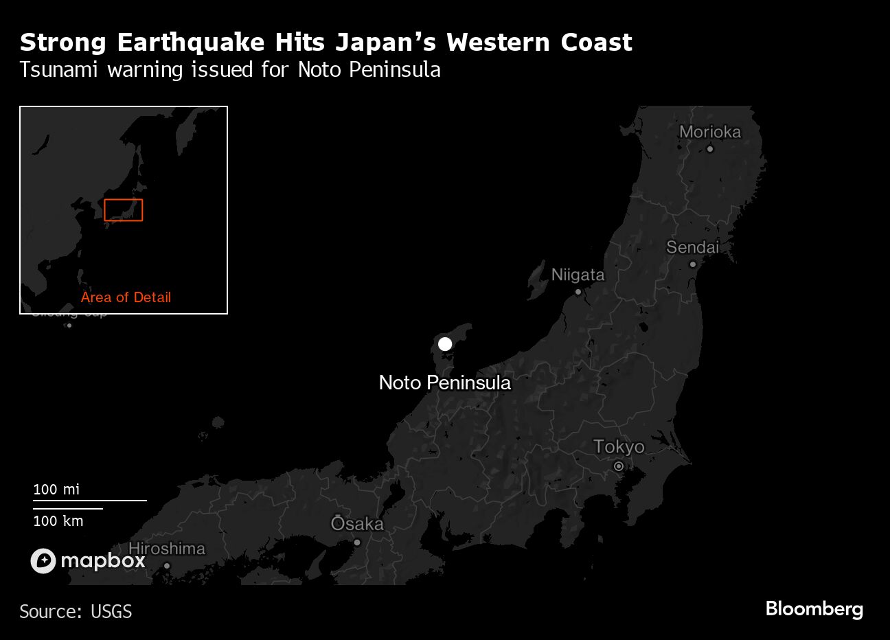 Quake Hits Northwestern Japan, Killing Four, Wrecking Homes
