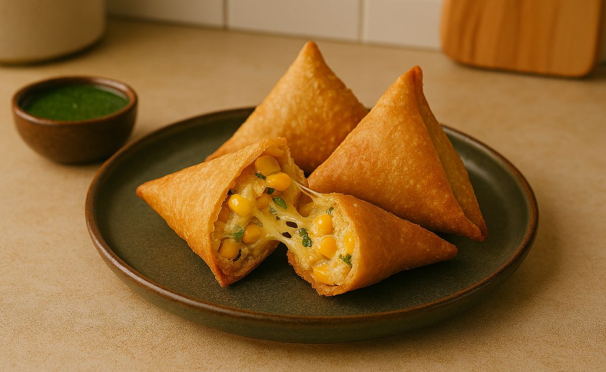 How To Make Delicious Cheese Corn Samosa At Home